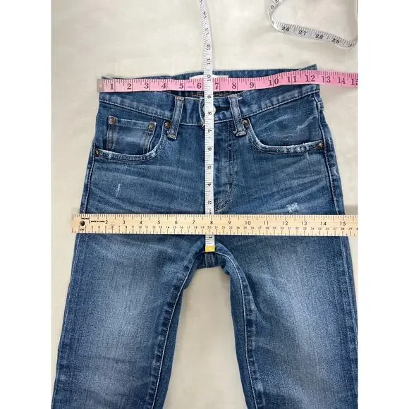 Moussy Vintage Saab Japan Raw Hem Mid Rise Skinny Medium Wash Jeans